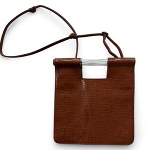 BÉIS The Crossbody in Cognac Croc